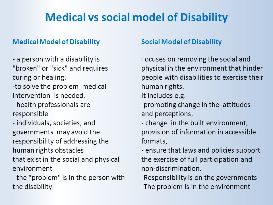 Medical and social models of disability essay